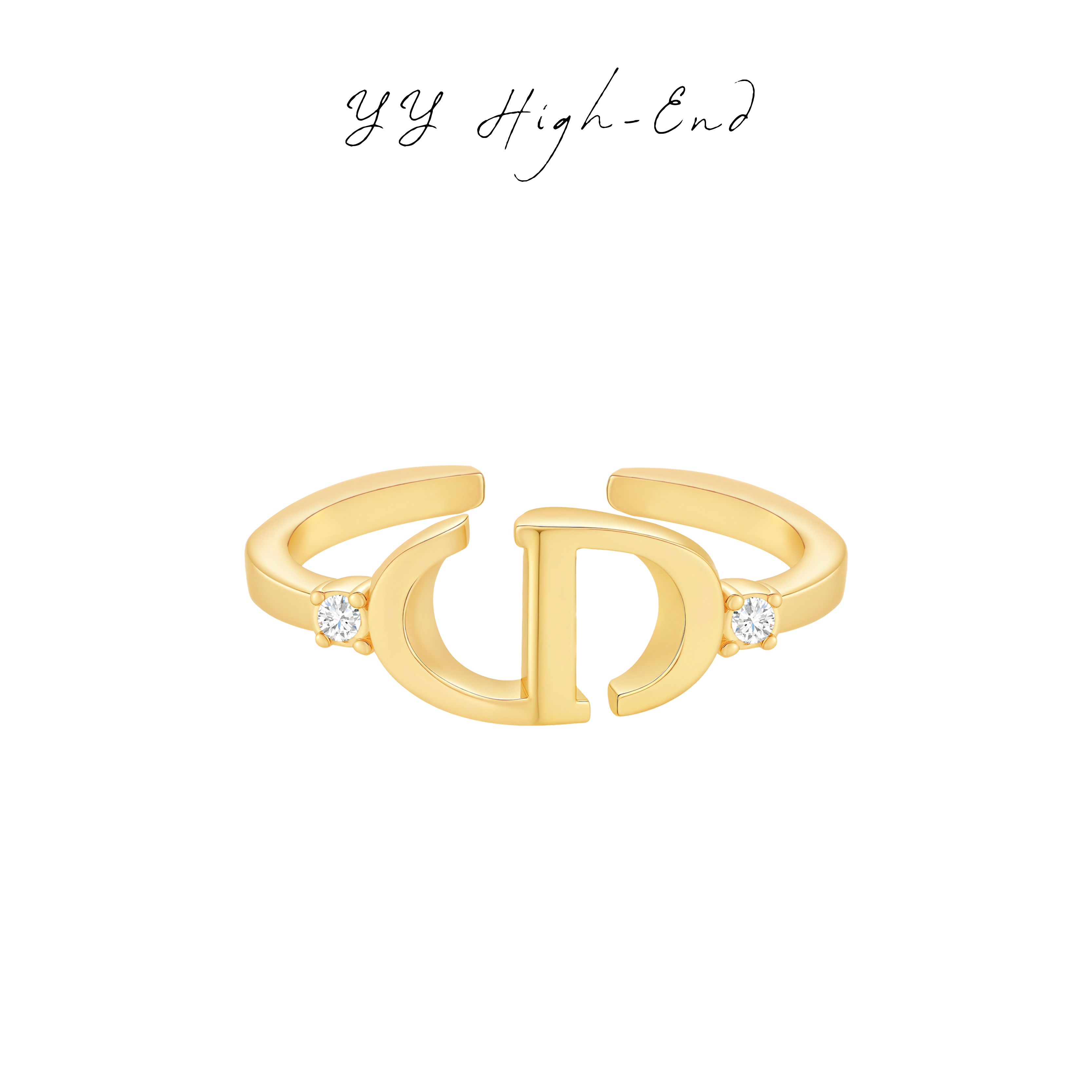    【香港高版本】CNC精工V金 高奢经典cd双钻戒指气质款