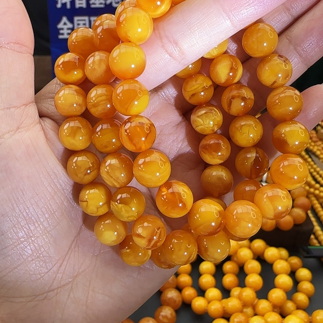 琥珀未镶嵌颈饰10MM 多样性发其一