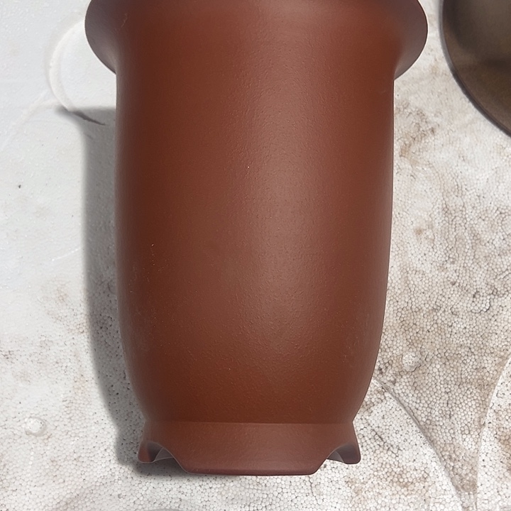 花盆紫砂微瑕大金钟红色