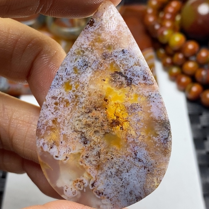 玛瑙/玉髓颈饰足银镀金镶嵌
