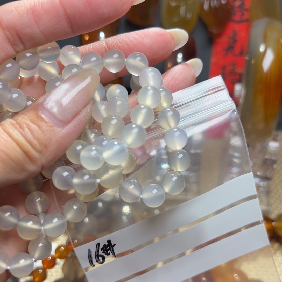 玛瑙/玉髓颈饰合金果****g16