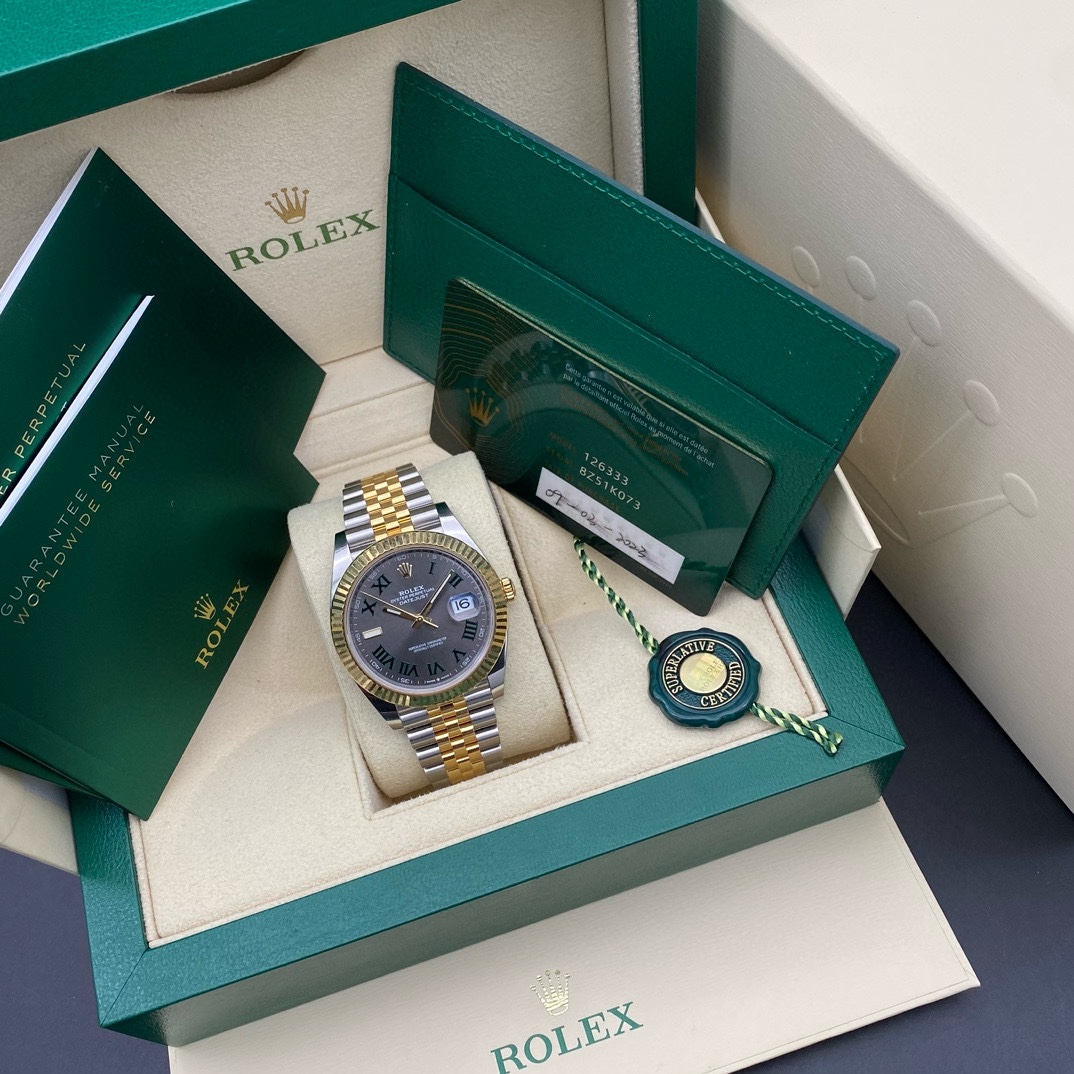 99新 Rolex/劳力士 日志126333/金盘/机械男表/20年全套/表径41mm