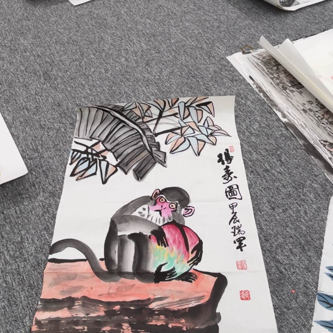 国画武瑞军四尺三开绘画