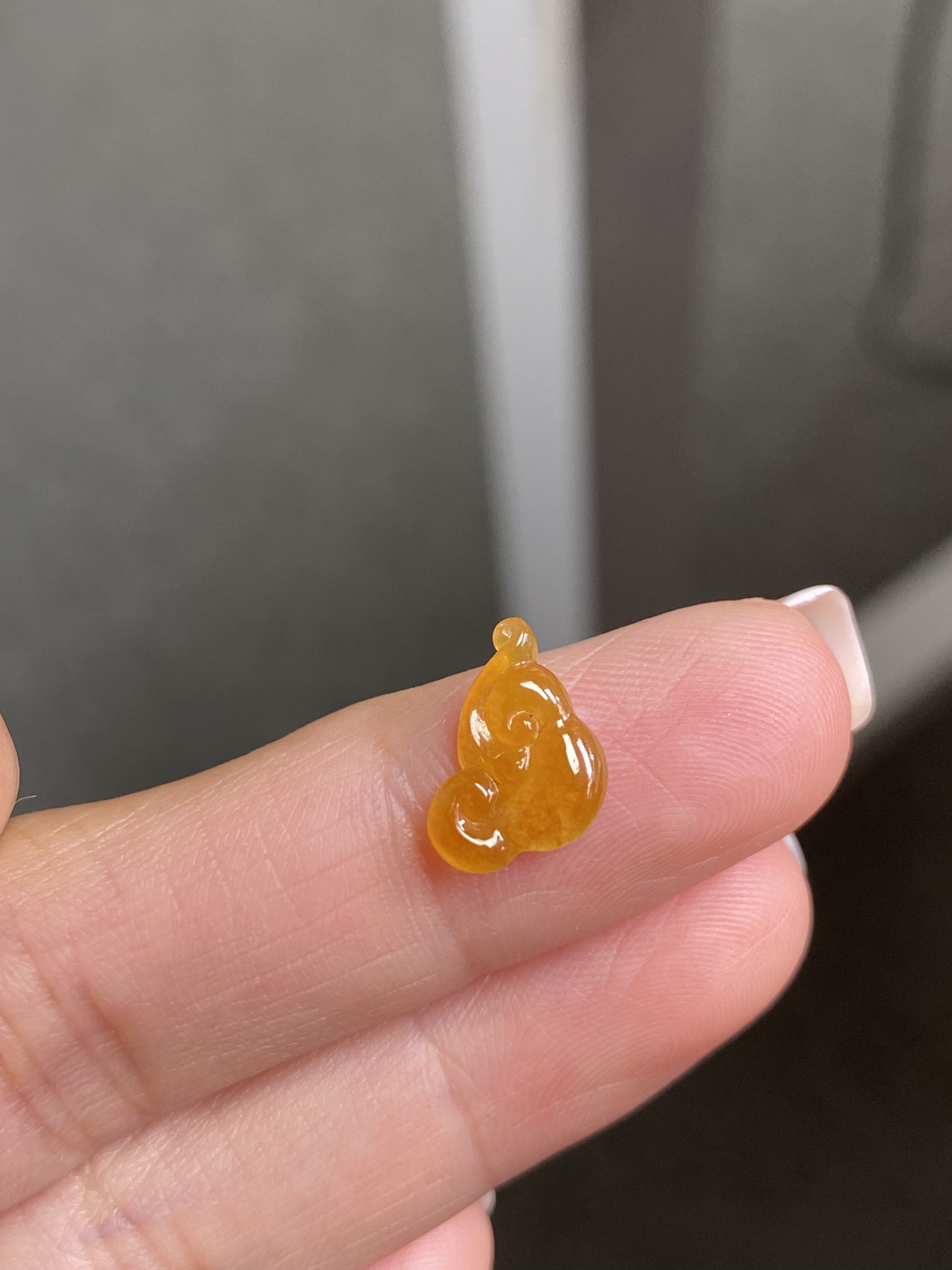 天然缅甸翡翠A货黄翡小如意滴溜潘多拉手链尺寸11.8-7.4-2.6mm
