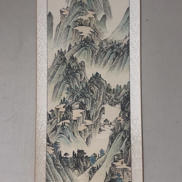 带灯款岳超峰岳老师竖幅山水