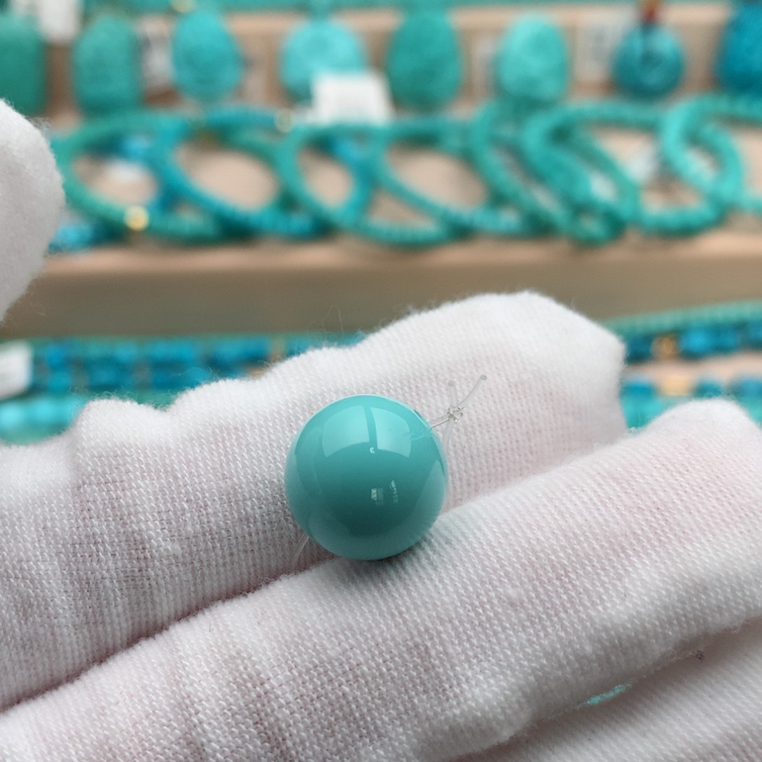 绿松石未镶嵌珠宝奇石12.2mm