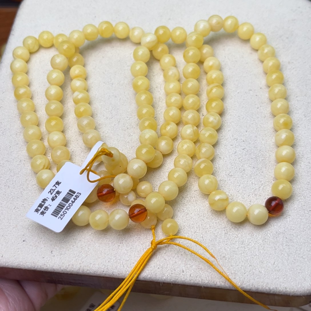 蜜蜡颈饰未镶嵌帅*头7+圆珠108