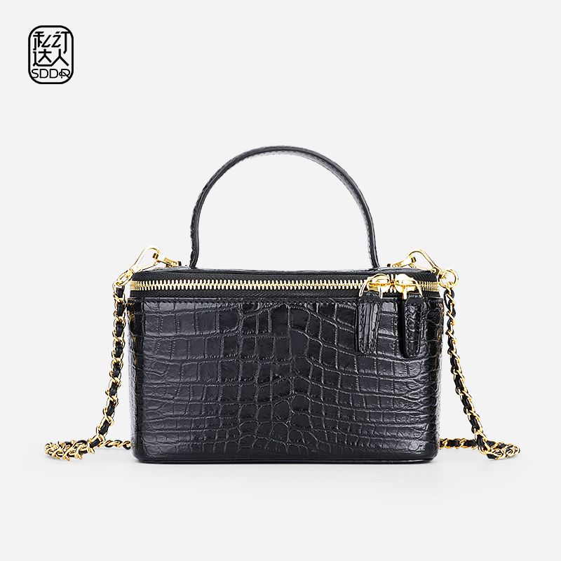 私订达人私订达人女士单肩斜挎包大容量鳄鱼皮/鸵鸟皮盒子包