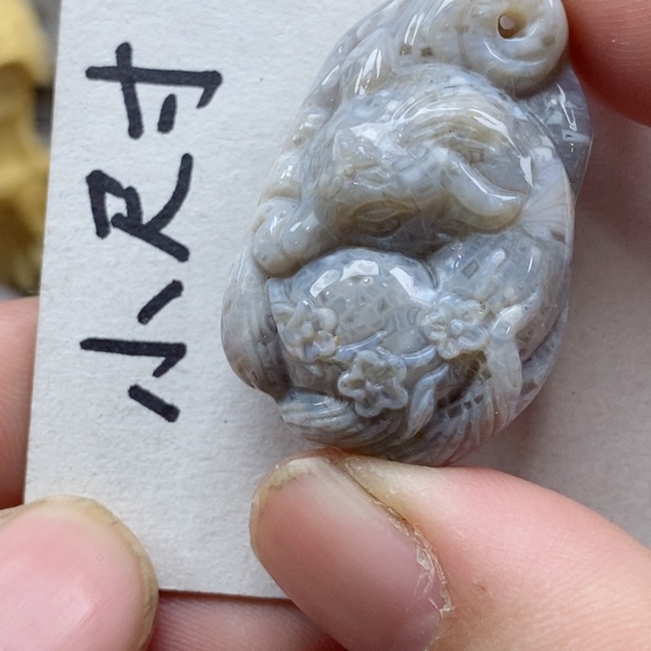 颈饰未镶嵌硅化珊瑚（珊瑚玉）