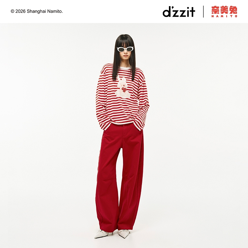 【奈美兔联名款】dzzit地素针织衫26春慵懒条纹宽松上衣女3K1EE08