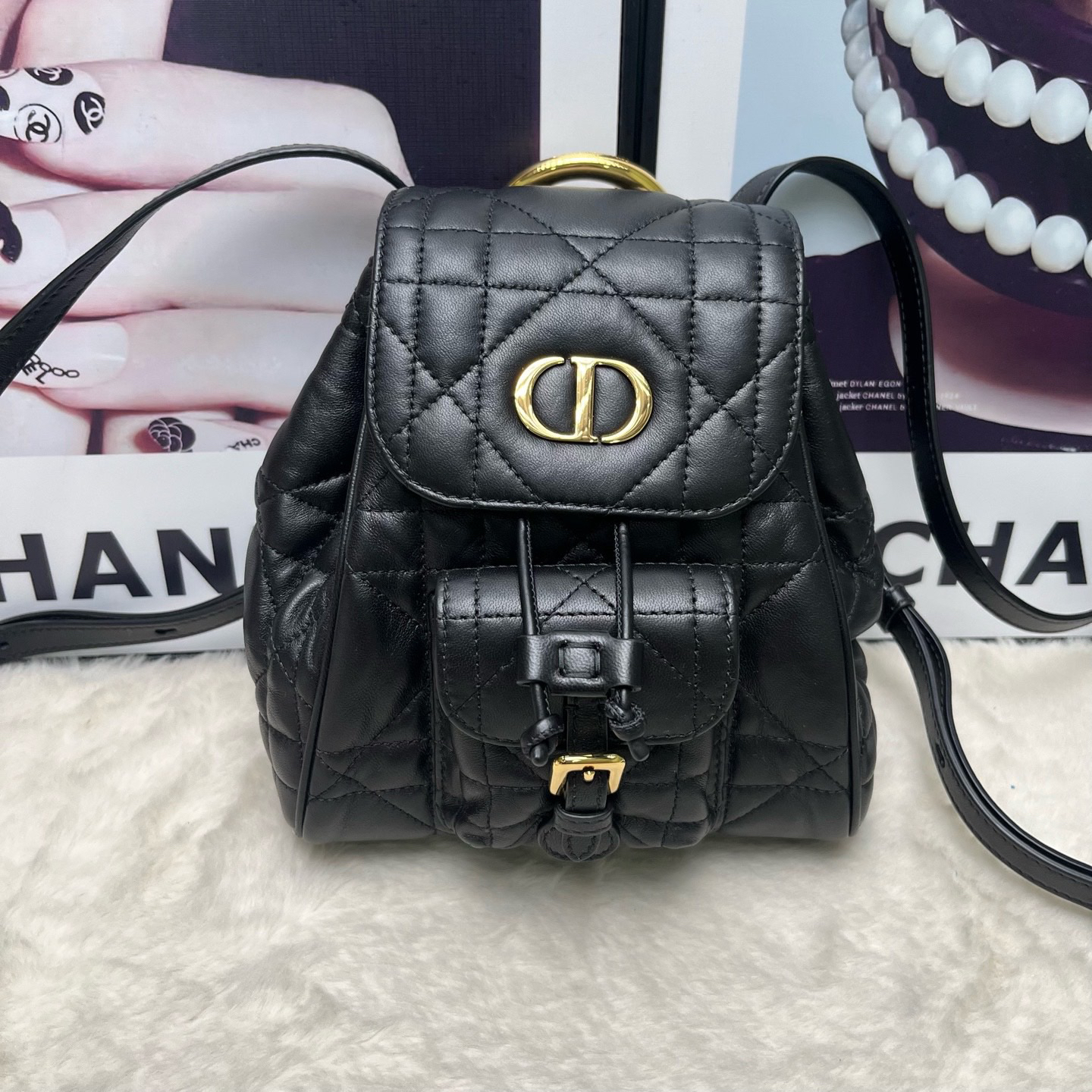 未使用 DIOR/迪奥 迪奥黑金小号双肩包