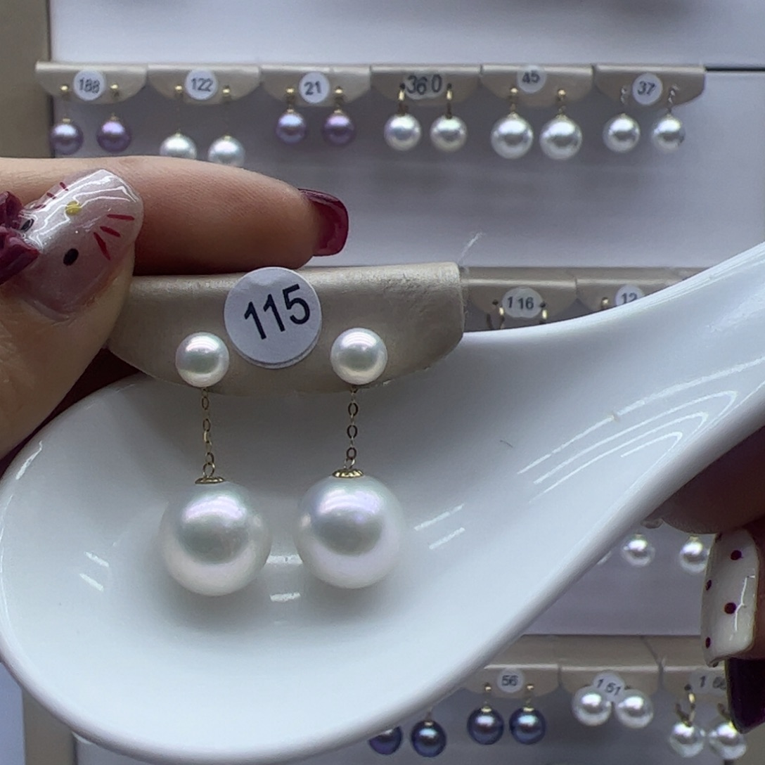 淡水珍珠耳饰18K金镶嵌