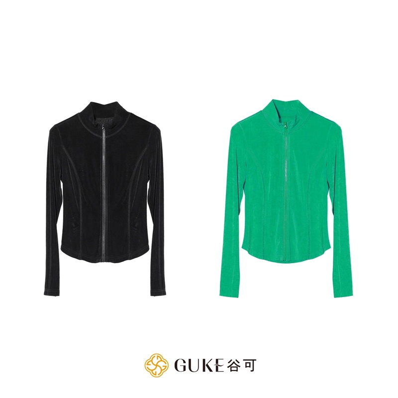 GKE/谷可S1269醋酸针织外套女2025新品修身显瘦长袖百搭打底开衫