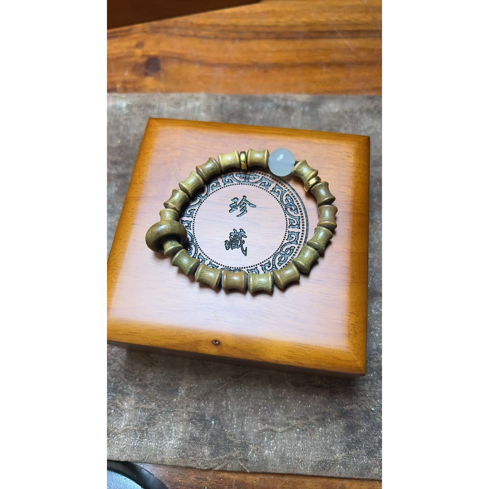 S0019 竹节夜光跑环手串