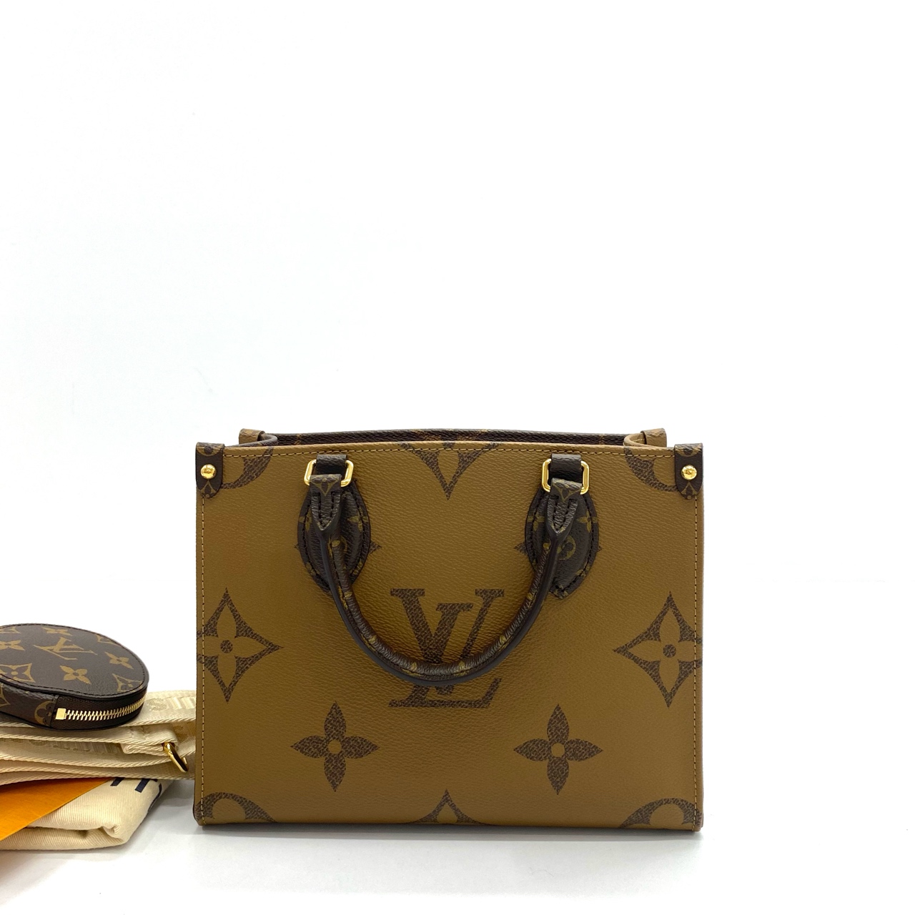 未使用 LV 路易威登 onthego 经典老花托特包购物袋 芯片款小号