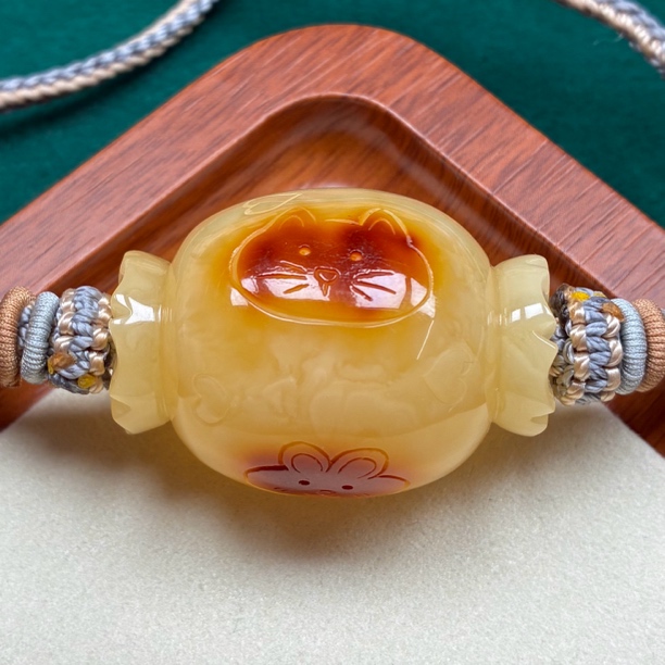 天然琥珀蜜蜡糖果套链（抖音基地发货，带证书）