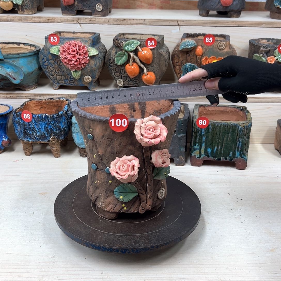 紫砂花盆100号内口16×15外高20