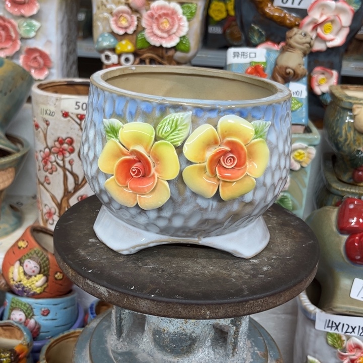 紫砂花盆粗陶材质多肉花盆