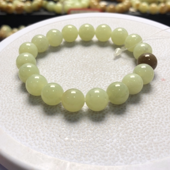 和田玉手串未镶嵌卡10