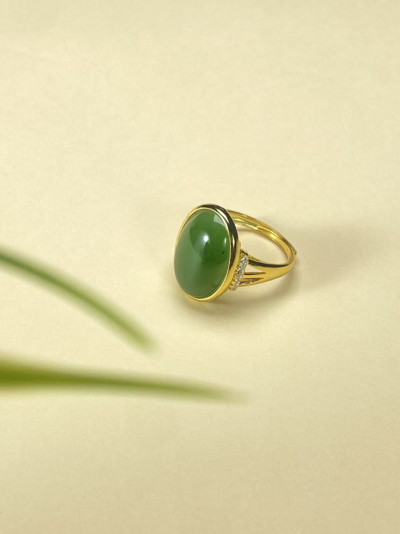 【歌瑞缇珠宝】G147 S925银和田玉蛋面戒指约13*18mm--多样性发其一