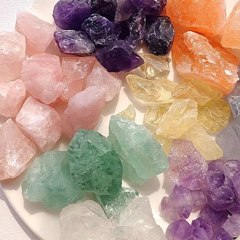 水晶碎石原石鱼缸造景消磁扩香矿石晶体奇石摆件