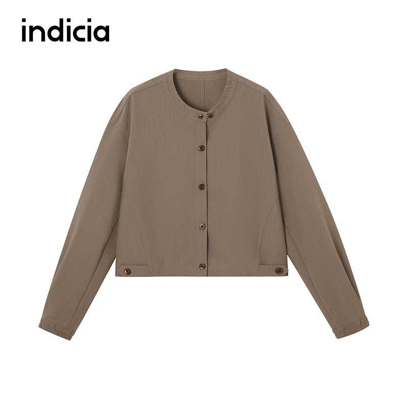 indicia标记商场同款25秋新款圆领短外搭开衫薄款外套F2C5WT379N
