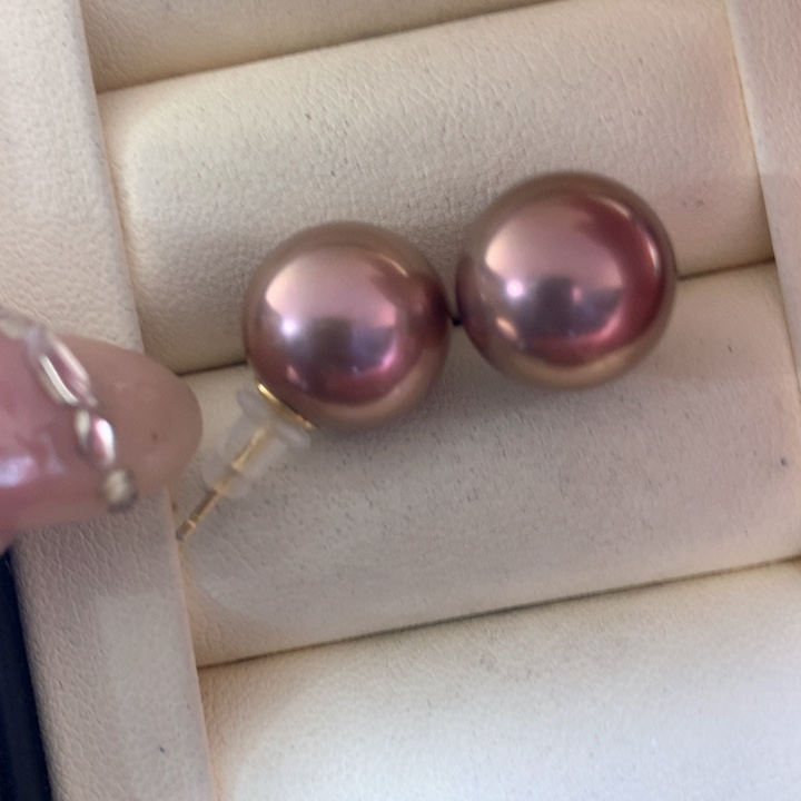 银S925镶嵌耳饰淡水珍珠