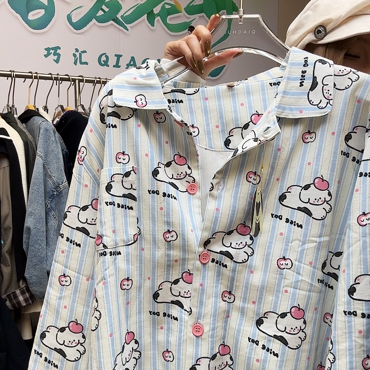 蓝色小狗睡衣taolnnn