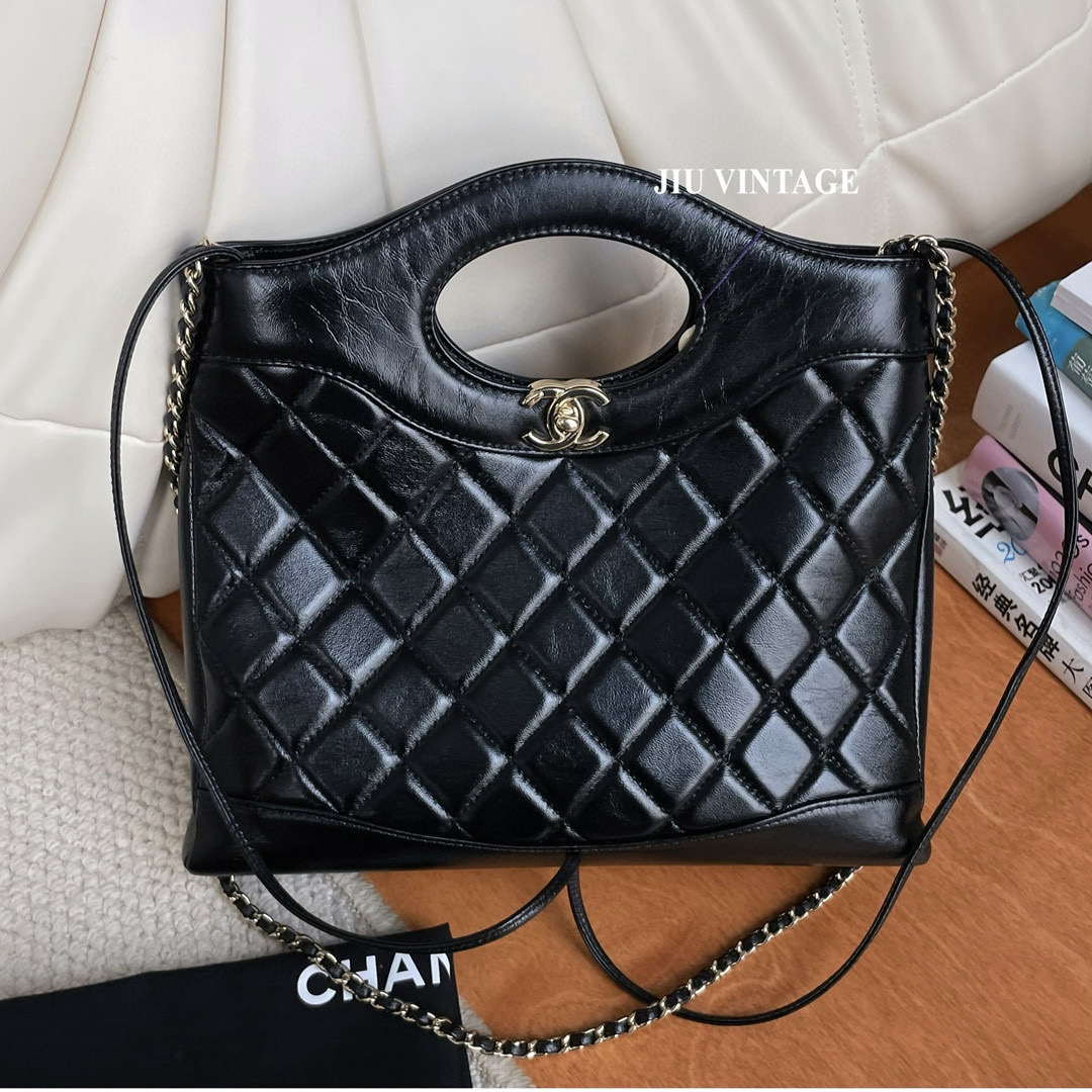 99新 Chanel/香奈儿 31bag小号黑金链条包JM7-3249