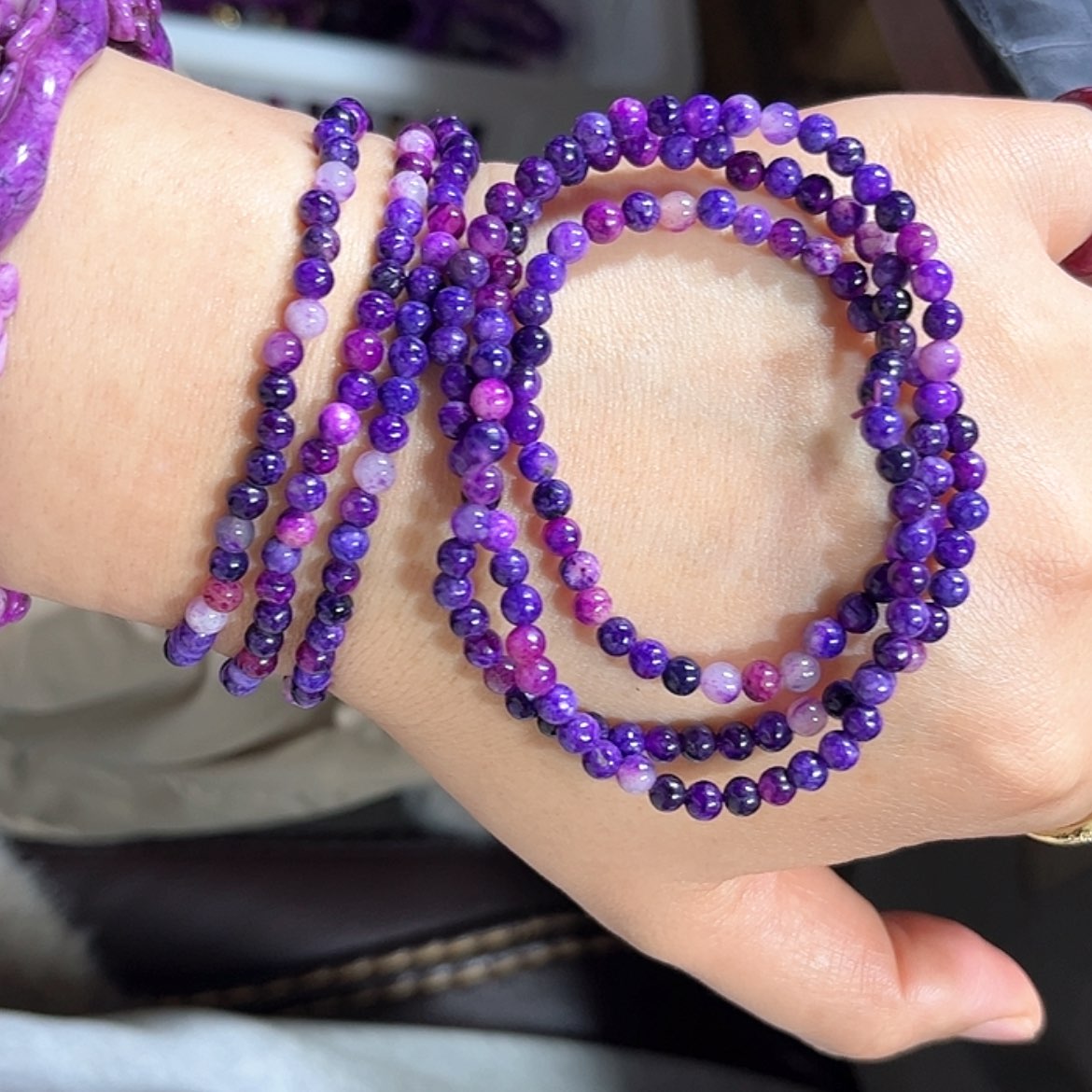 【闪购商品】玻璃DIY舒具石老油料泥地丝绒幻彩夜莺爆紫三圈卡4