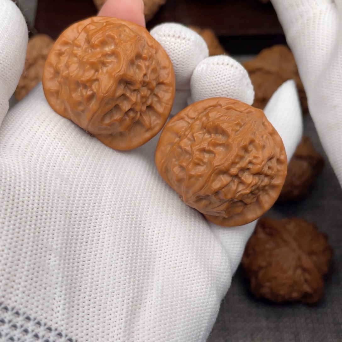 文玩核桃把件@***蓝37.5全品瓷娃娃