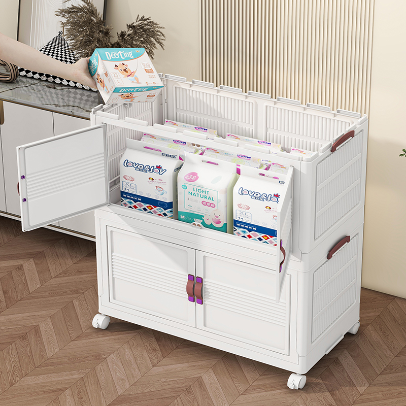 【双开门80面宽】双盖大容量免安装折叠收纳柜衣物玩具整理儿童衣柜