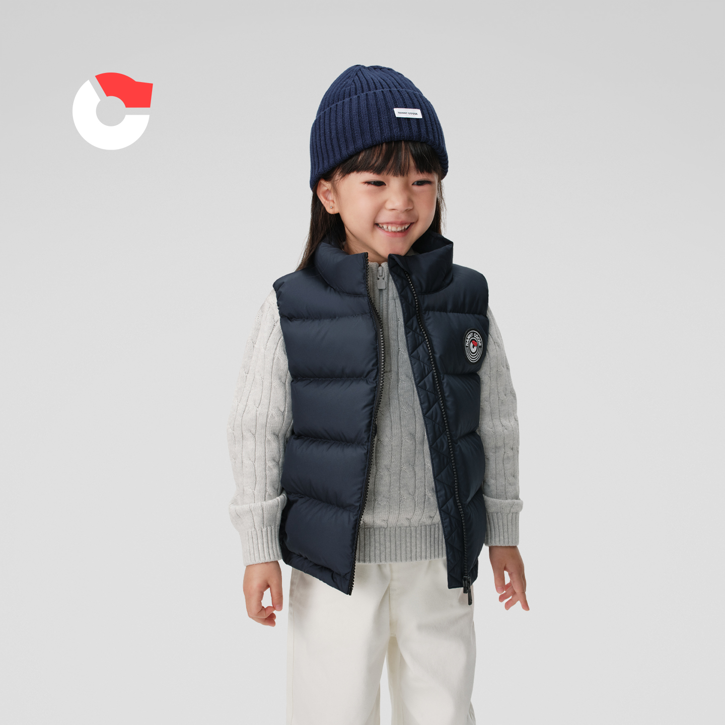 保姆鹅 儿童羽绒马甲轻保暖男女童百搭立领羽绒服马夹冬[NG2850]