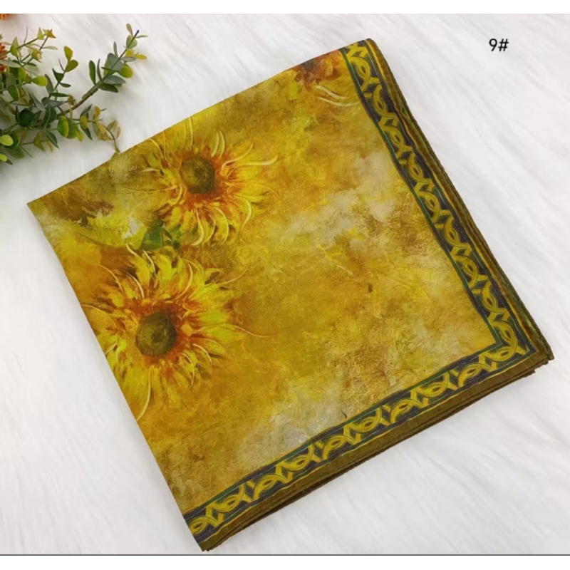 【向日葵】140*140 新中式国风女士披肩丝巾P594