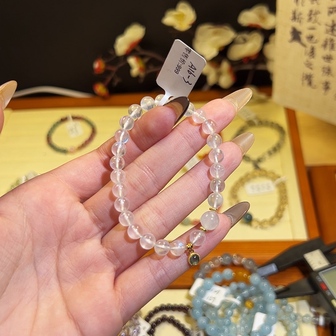 水晶手链银S925镶嵌-蓝月A16