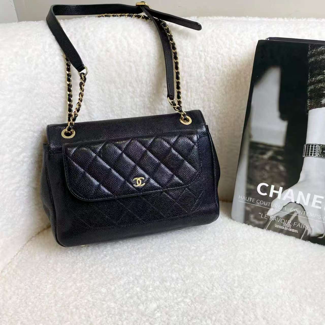 99新 Chanel/香奈儿 黑金双面链条包/53387602/12期免息/代卖服务