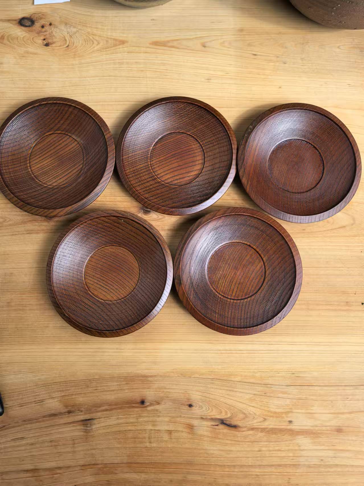 日本茶道具，木质杯托