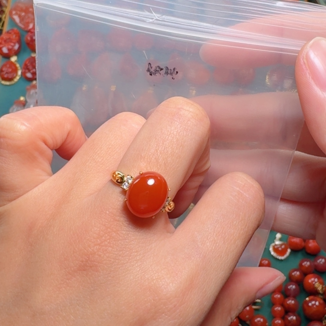 南红玛瑙南红银S925镶嵌
