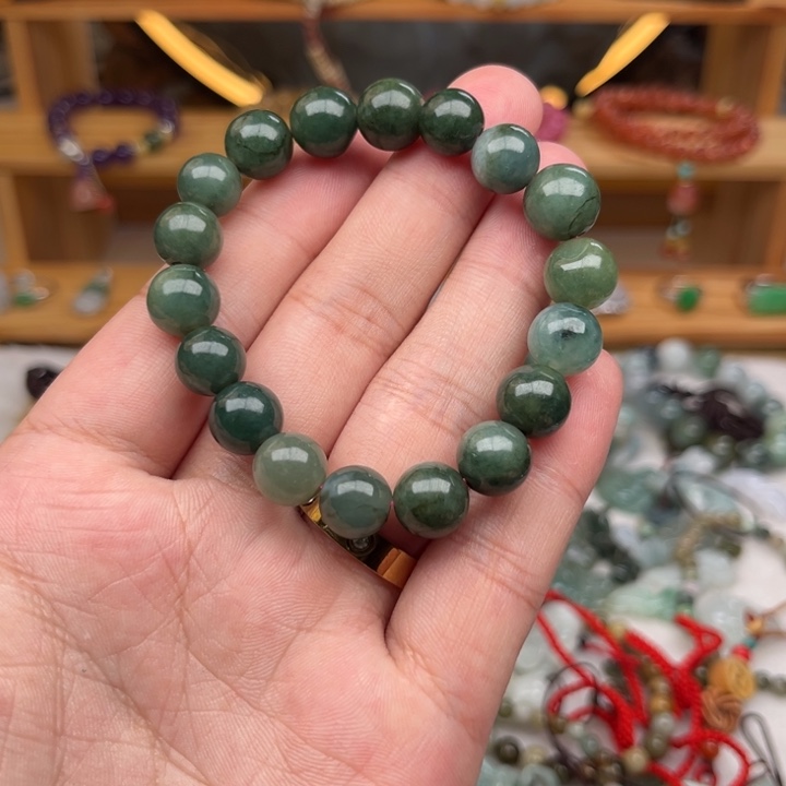 翡翠手链未镶嵌福利天然翡翠糯冰种11mm手串