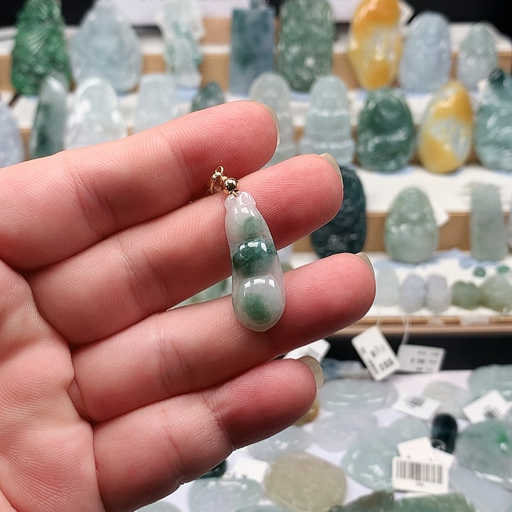 吊坠(不含链)未镶嵌翡翠35福豆