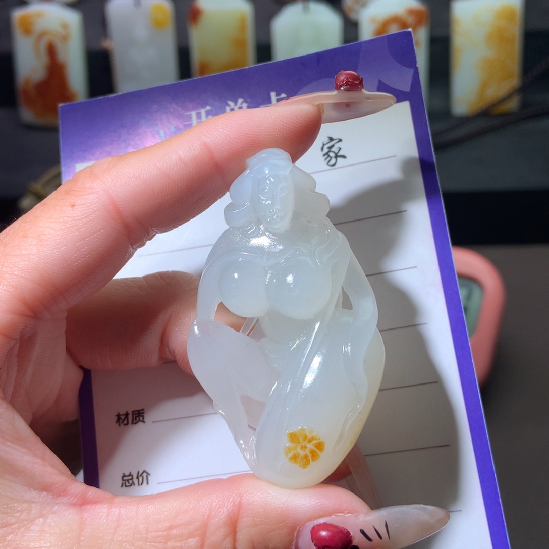 和田玉吊坠(不含链)未镶嵌小*