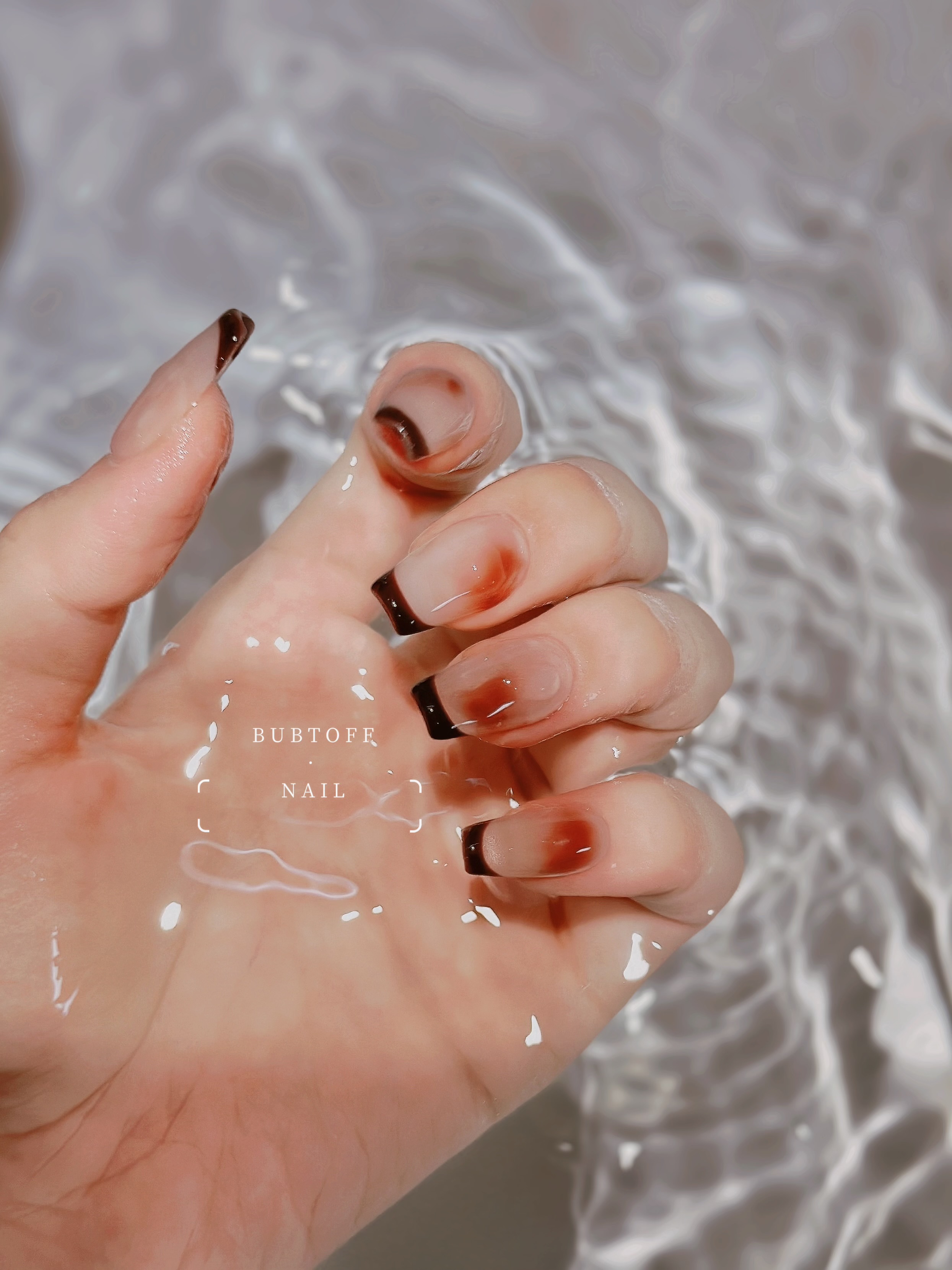 【BUBTOFFNAIL 朱古力法式】纯手工穿戴甲中方甲小众高级