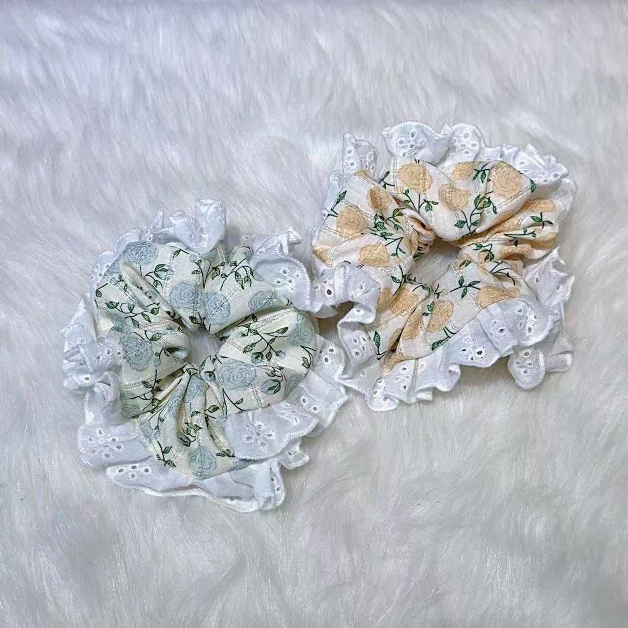 田园风肠圈韩版原创弹簧夹时尚扎头发马尾复古简约甜美手工