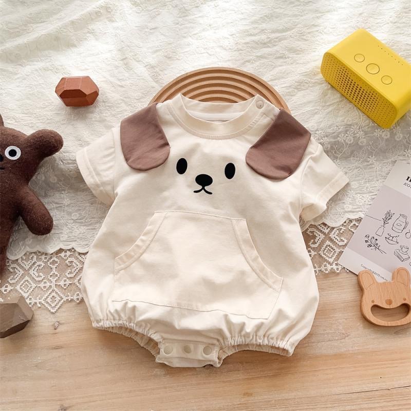 婴儿衣服卡通小狗造型包屁衣男女宝宝夏装爬服哈衣清新百搭夏季新