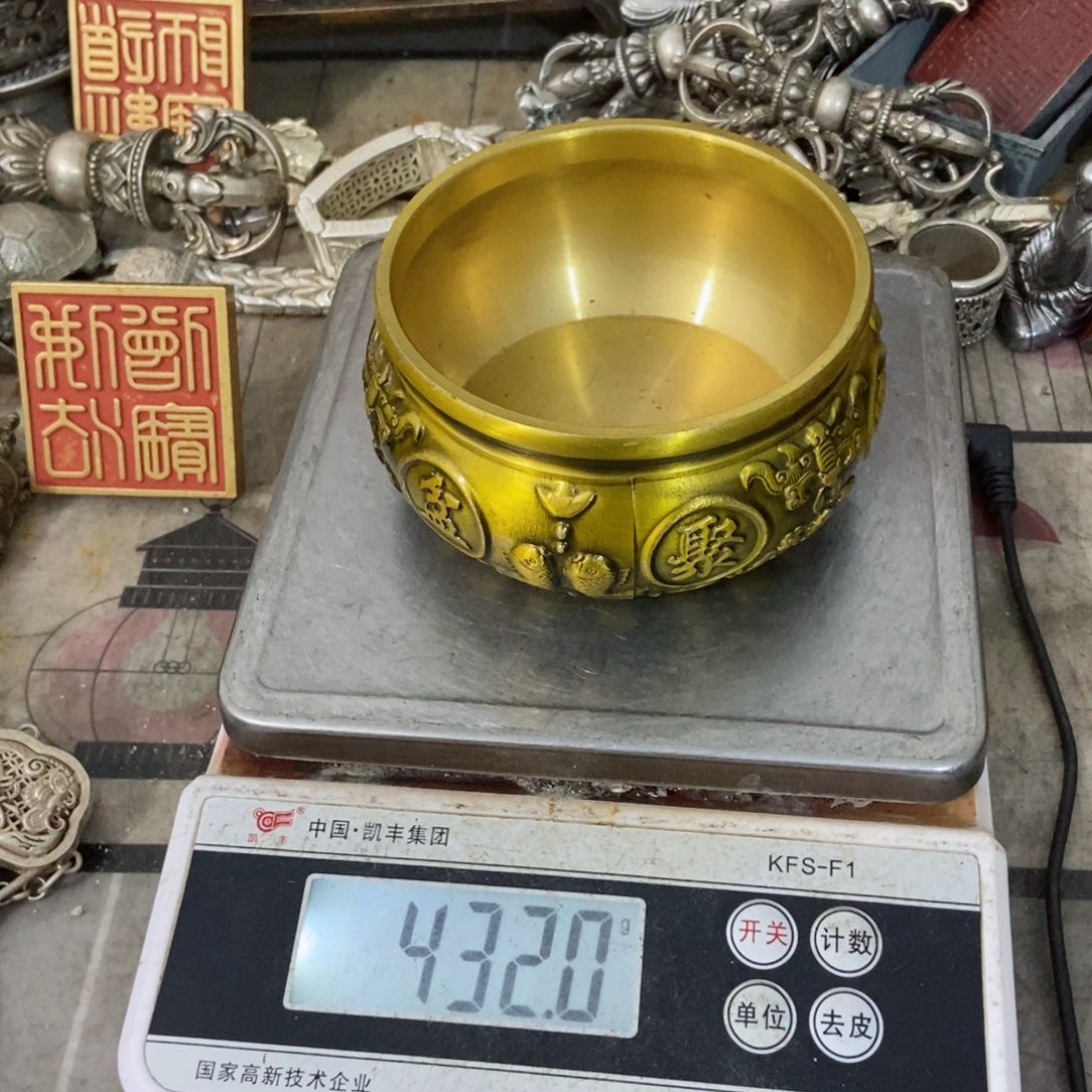 老杨风筒摆件老杨黄铜。