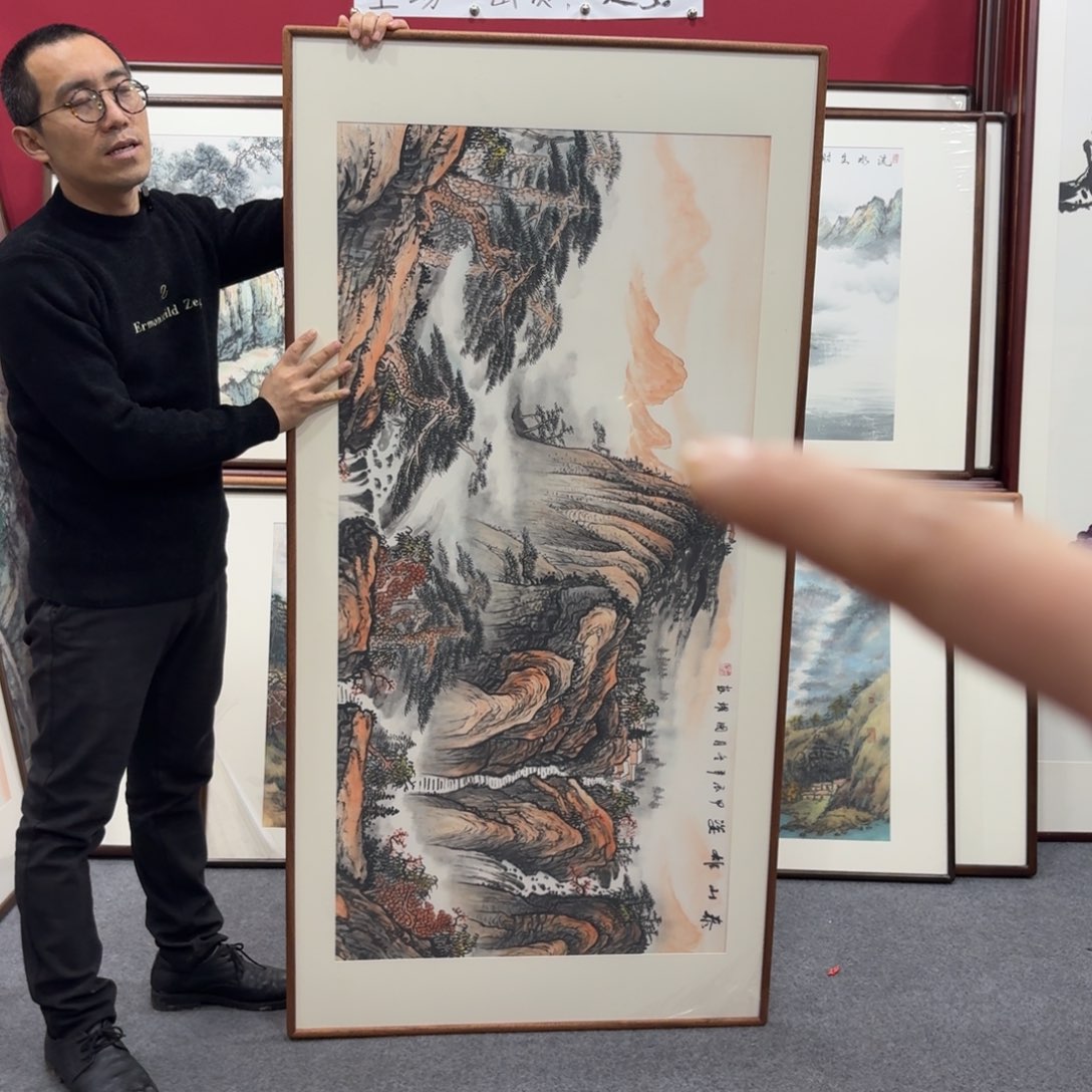 国画带框绘画160/80尺寸