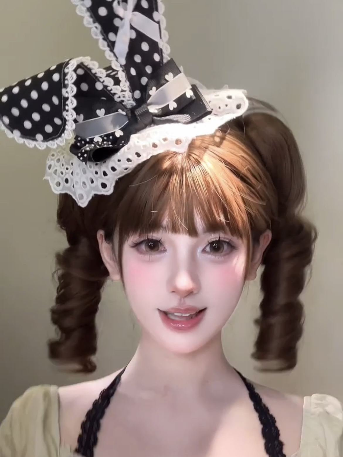 日系甜美蕾丝蝴蝶结波点兔耳发夹女2025新款可爱发卡头饰网红发卡