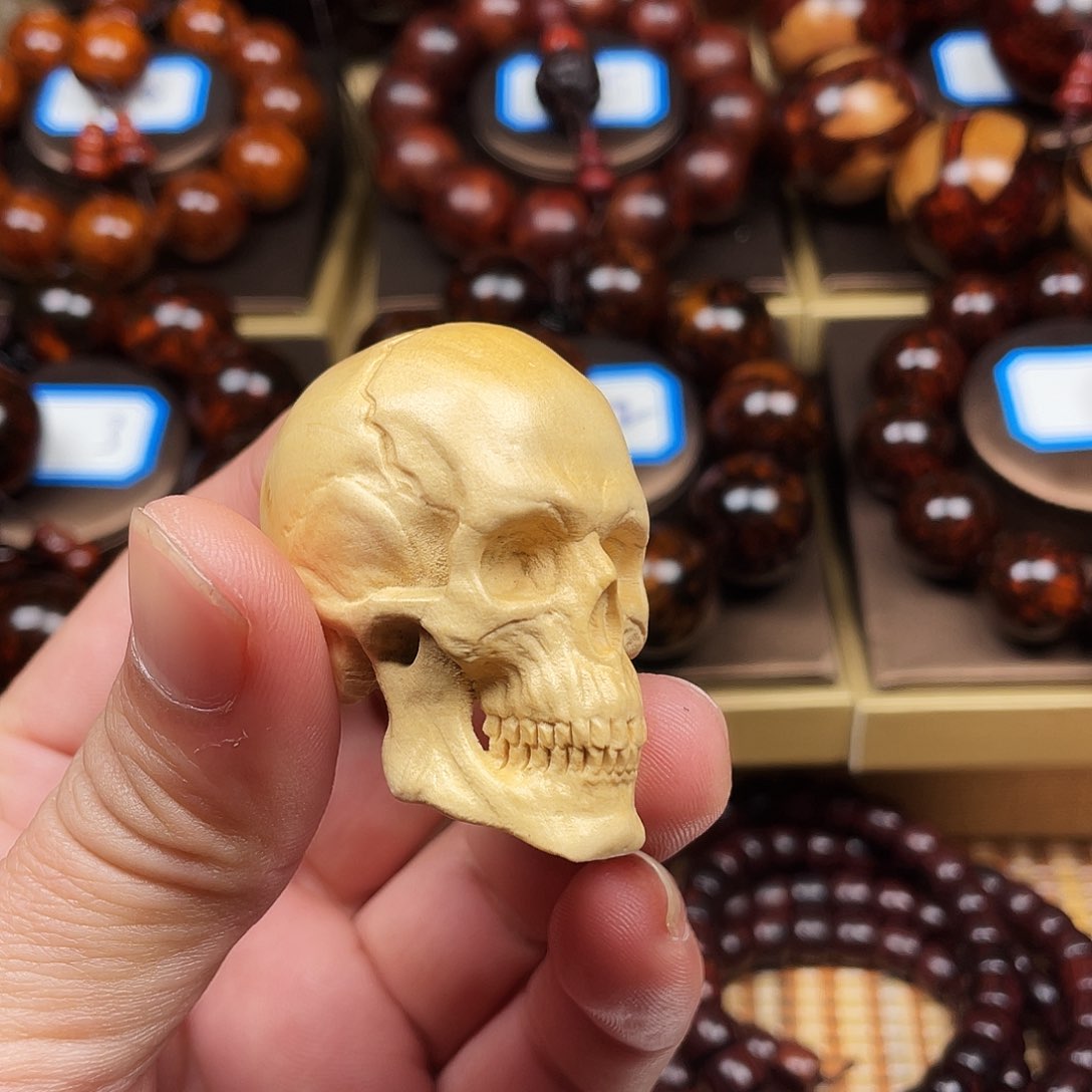 黄杨木骷髅头5厘米