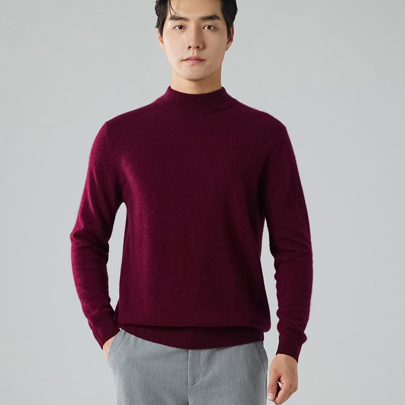 JY802半高领羊绒衫男士休闲百搭纯色