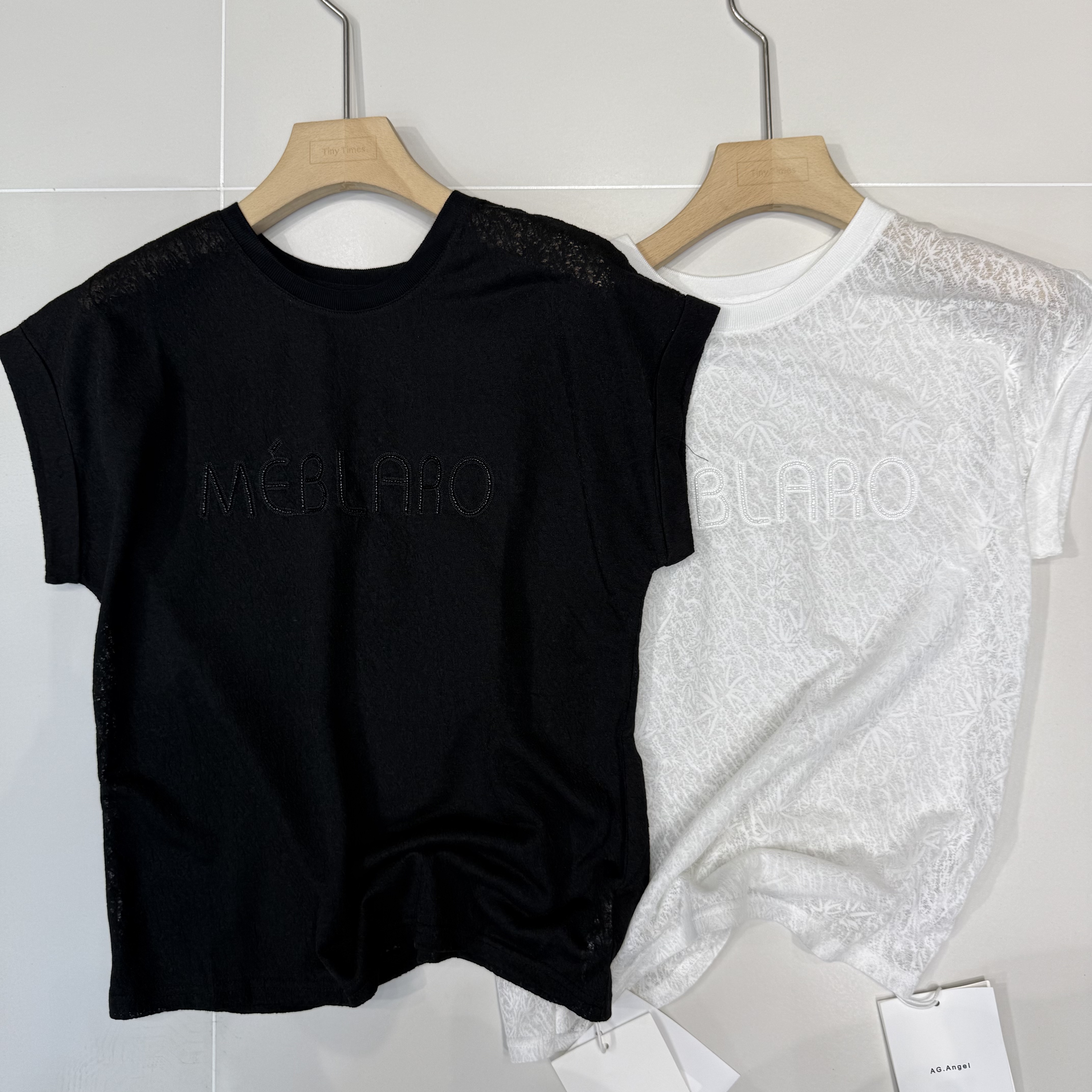 【坦姐严选 实体品质】欧货设计感提花工艺短袖T恤825